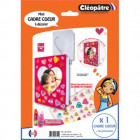 Cadre cœur en carton Cléopâtre à décorer – 36 gommettes cœurs souriants incluses