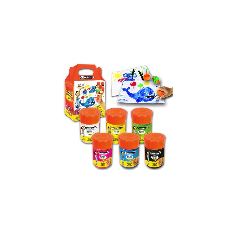 Lot de 6 P'tits Pots de gouache Néfertari 50ml Cléopâtre – Pinceau intégré