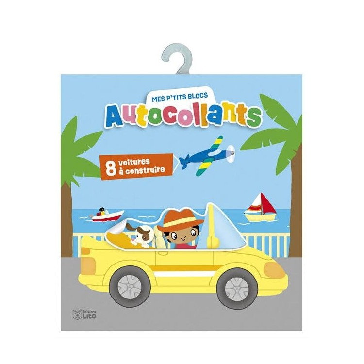 Bloc autocollants Mes P'tits Blocs - 8 voitures à construire dès 4 ans