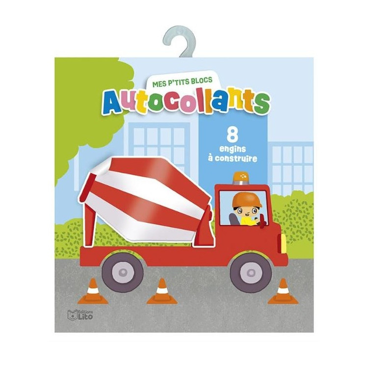 Bloc autocollants Mes P'tits Blocs - 8 engins de chantier à construire dès 4 ans