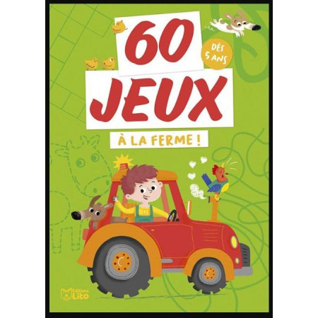 Bloc jeux 60 jeux À la ferme - Livre d'activités pour enfants
