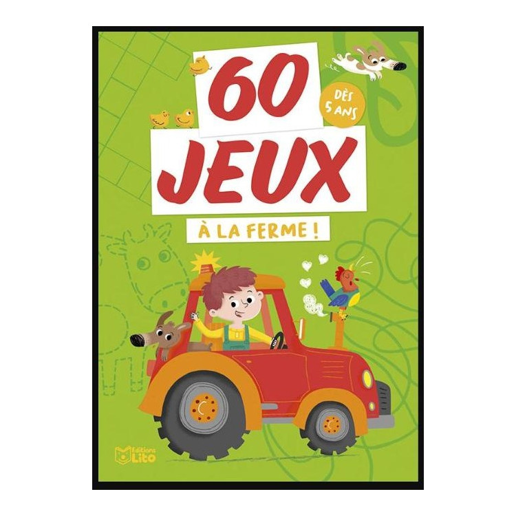 Bloc jeux 60 jeux À la ferme - Livre d'activités pour enfants