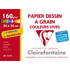 POCHETTE A DESSIN, Grand Format, 24X32, 160GR , COULEURS VIVES