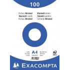 PAQUET FEUILLES BRISTOL A4 21X29.7 - 100 FEUILLES UNI BLANC