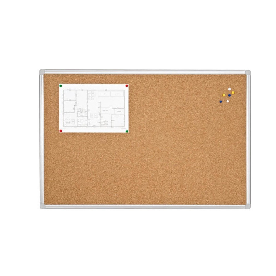 TABLEAU LIEGE CADRE ALU BI-OFFICE 60 X 90 CM