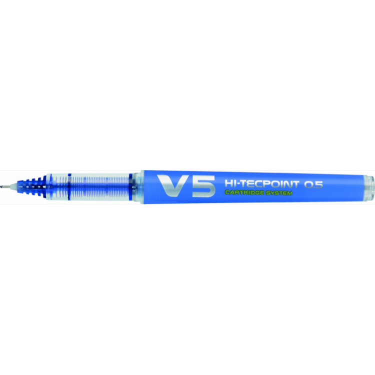 STYLO ROLLER ENCRE LIQUIDE - HI-TECPOINT V5 - 0,5mm - EPAISSEUR DE TRAIT - BLEU