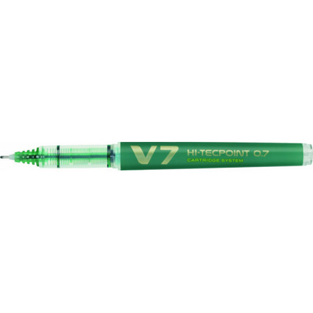 STYLO ROLLER ENCRE LIQUIDE - HI-TECPOINT V7 - 0,7mm - EPAISSEUR DE TRAIT - VERT