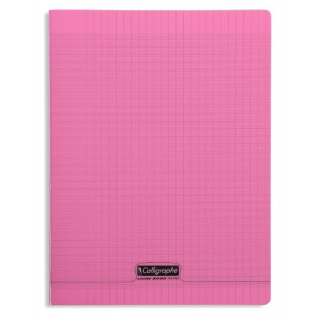Cahier petit format TP (17x22) 48p seyès, couverture polyprplastique / 90g  couleur rose
