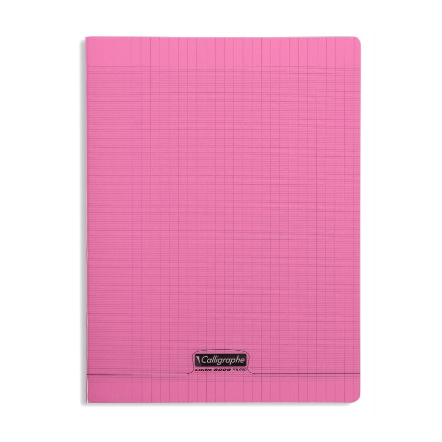 Cahier polypro 17x22cm rose CALLIGRAPHE grands carreaux séyès 48 pages 90  grammes : Chez Rentreediscount Fournitures scolaires