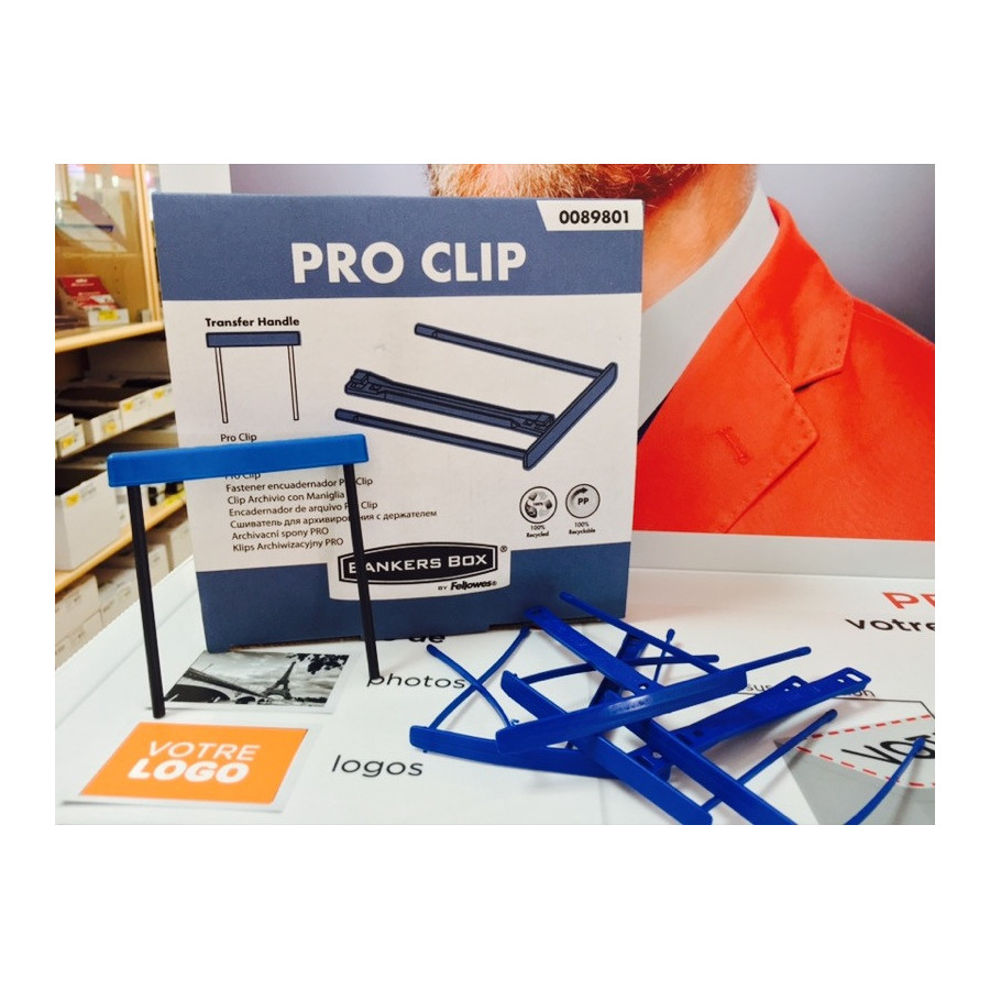 Bankers Box relieur Pro-clip, boîte de 20 pièces, blue clair