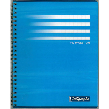 Grand cahier à reliure spirale - Tissu Bleu Cendré – Atelier