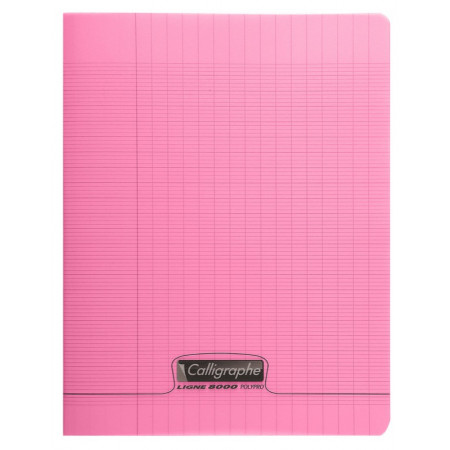 CAHIER POLYPRO, Grand Format, Grands Carreaux, 24X32 - 48 PAGES SEYES ROSE