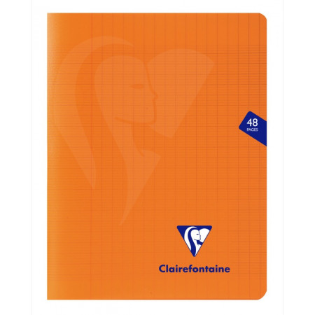 CAHIER POLYPRO, Petit Format, Grands Carreaux, 17X22 48 PAGES SEYES ORANGE