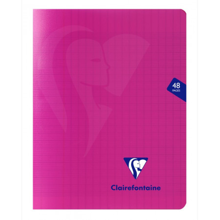 CAHIER POLYPRO, Petit Format, Grands Carreaux, 17X22 48 PAGES SEYES ROSE