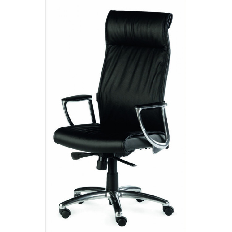 Fauteuil Président Thomas – Cuir Noir, Mécanisme Synchrone 4 Positions