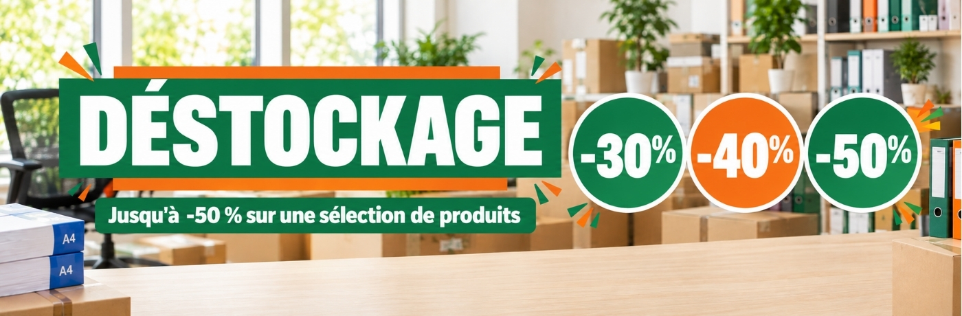 Déstockage Burostock : jusqu'à -50 % sur une sélection de produits